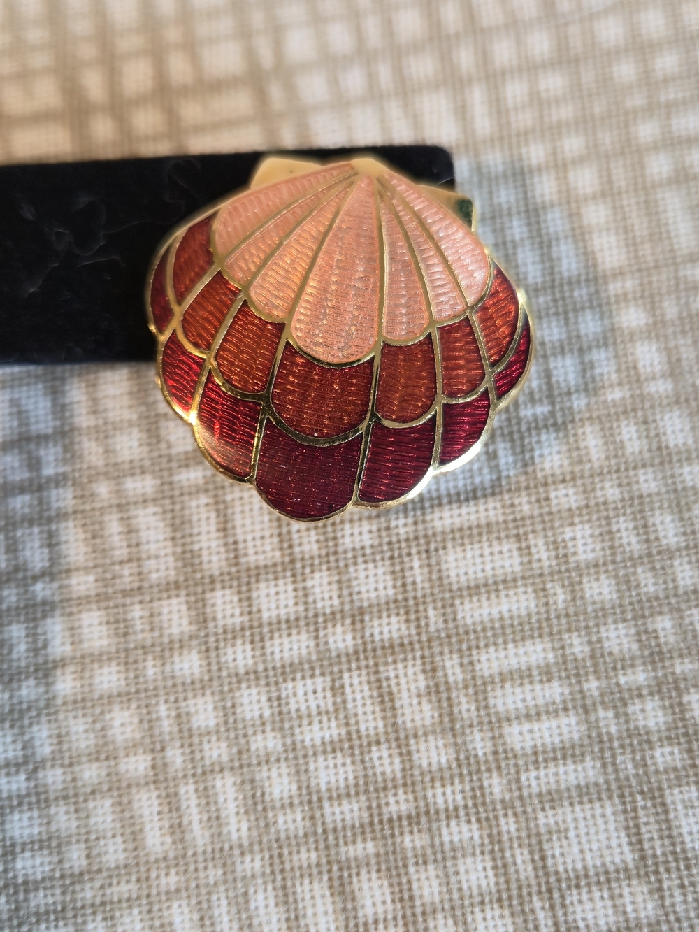 Avon VTG Post earrings. Shell Cloisonne. Gold-Tone. - Picture 3 of 9